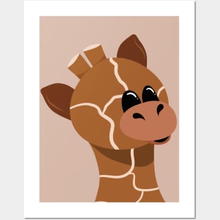 Sweet Giraffe Face Posters and Art